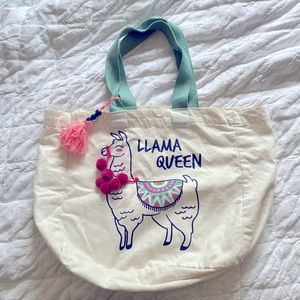 Llama Drama cotton tote bag
